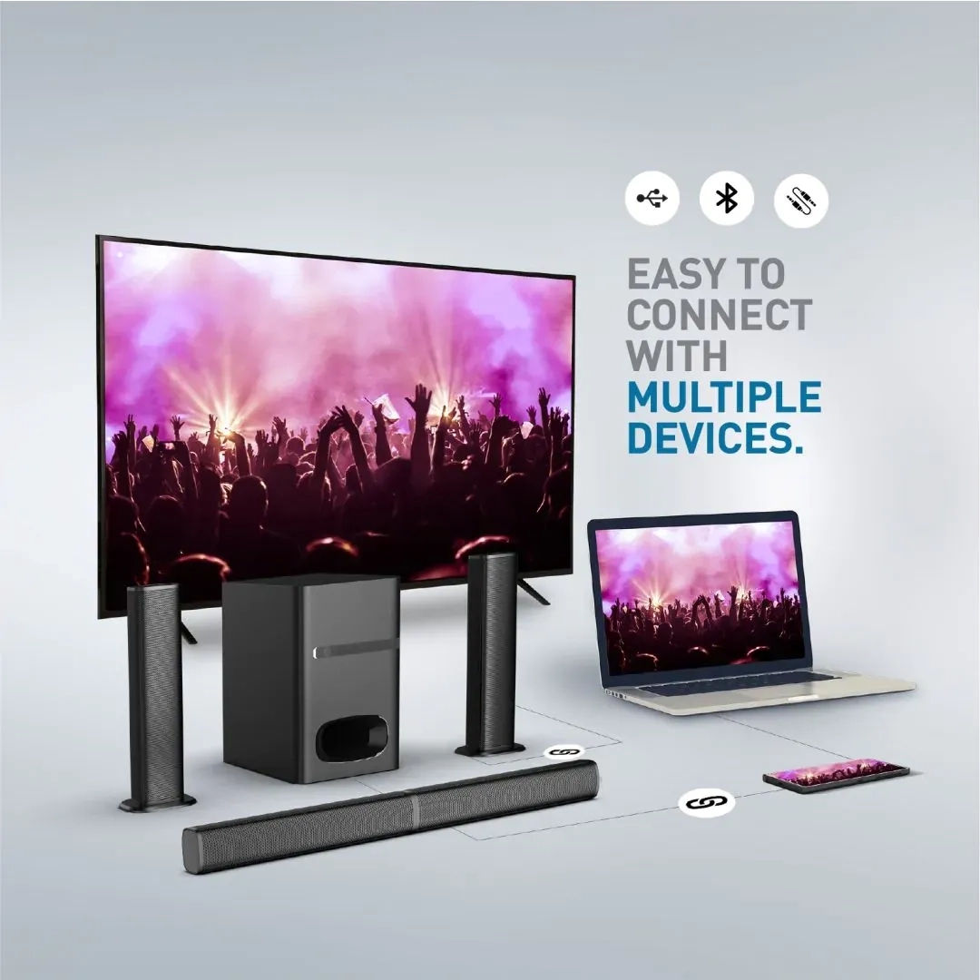 Panasonic SC-HT480GW-K 100W 4.1 Channel Auxiliary, USB, Micro USB Soundbar (Black) by Panasonic : Colours available: Black 5 4