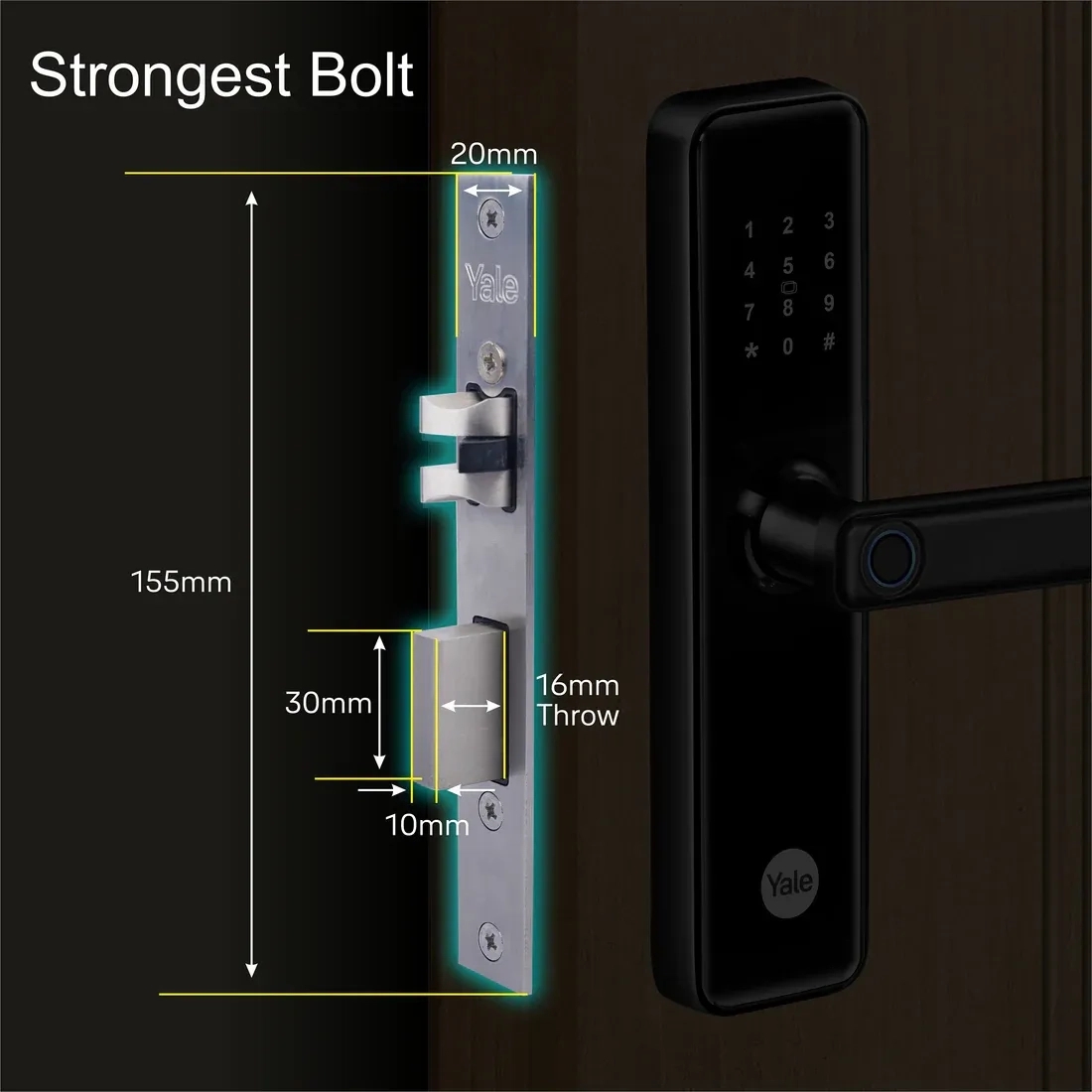 YDME50NxT Smart Door Lock by Yale : Colours available: Black 5 3