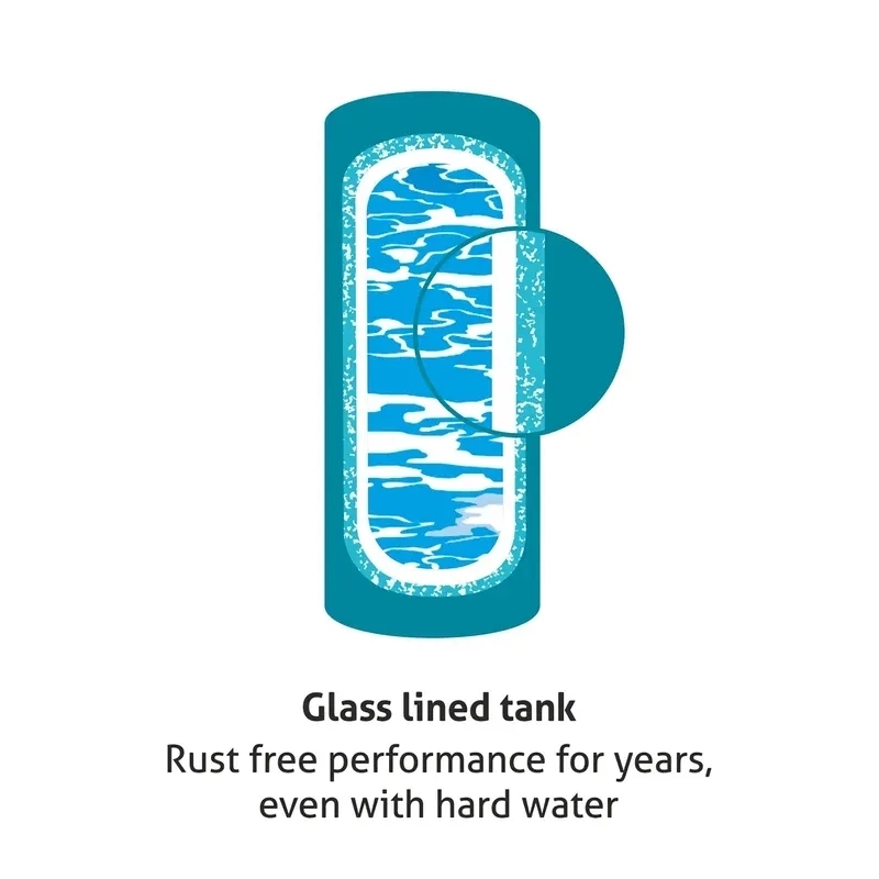 Glen Water Heater Rating, 35/50 Litre 2000W 8 Bar Pressure Glasslined Element and Tank, Temperature control (7056) 6