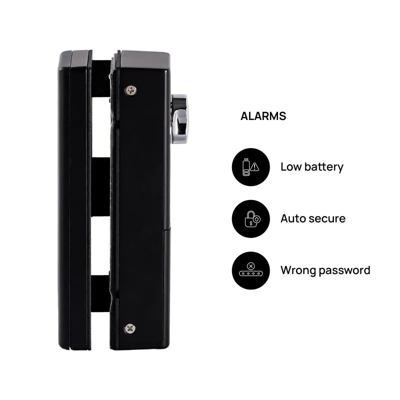 Ozone Smart Wi-Fi Lock for Glass Doors by Ozone for Bedroom, Office : Colours available: Black 11 5