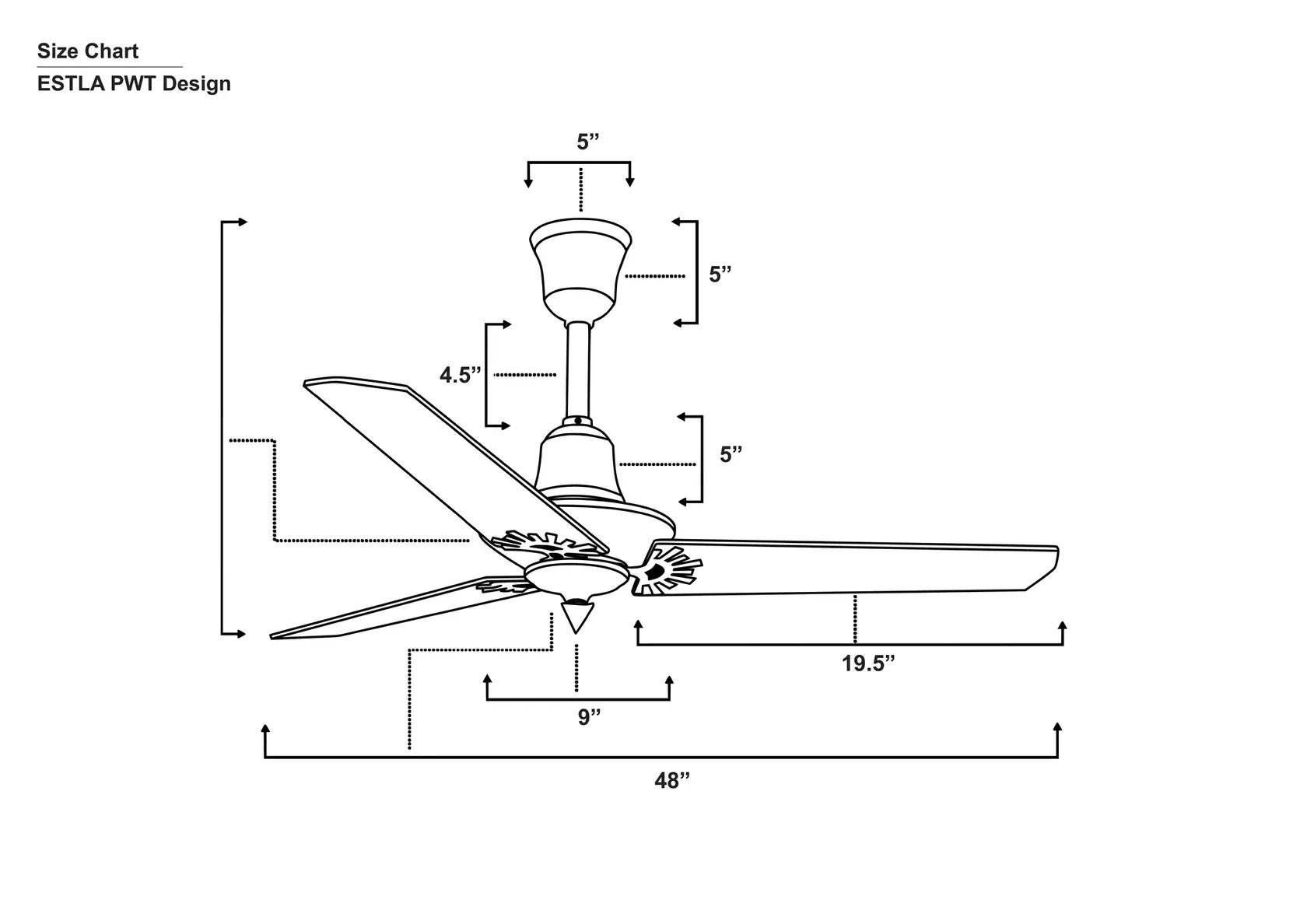 TheFanStudio Estella Ceiling Fan by The Fan Studio : Colours available: Brown 3 5