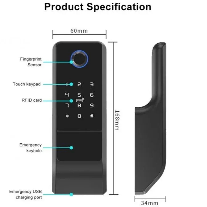 Smart Fingerprint Metal Door Lock by OKOS 5 5