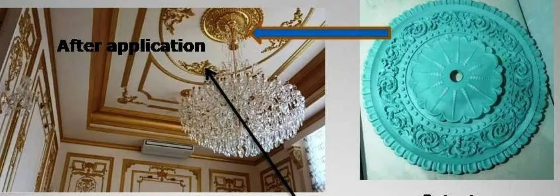Aarsun Exclusive Carved Ceiling Medallion by Aarsun : Colours available: Aqua