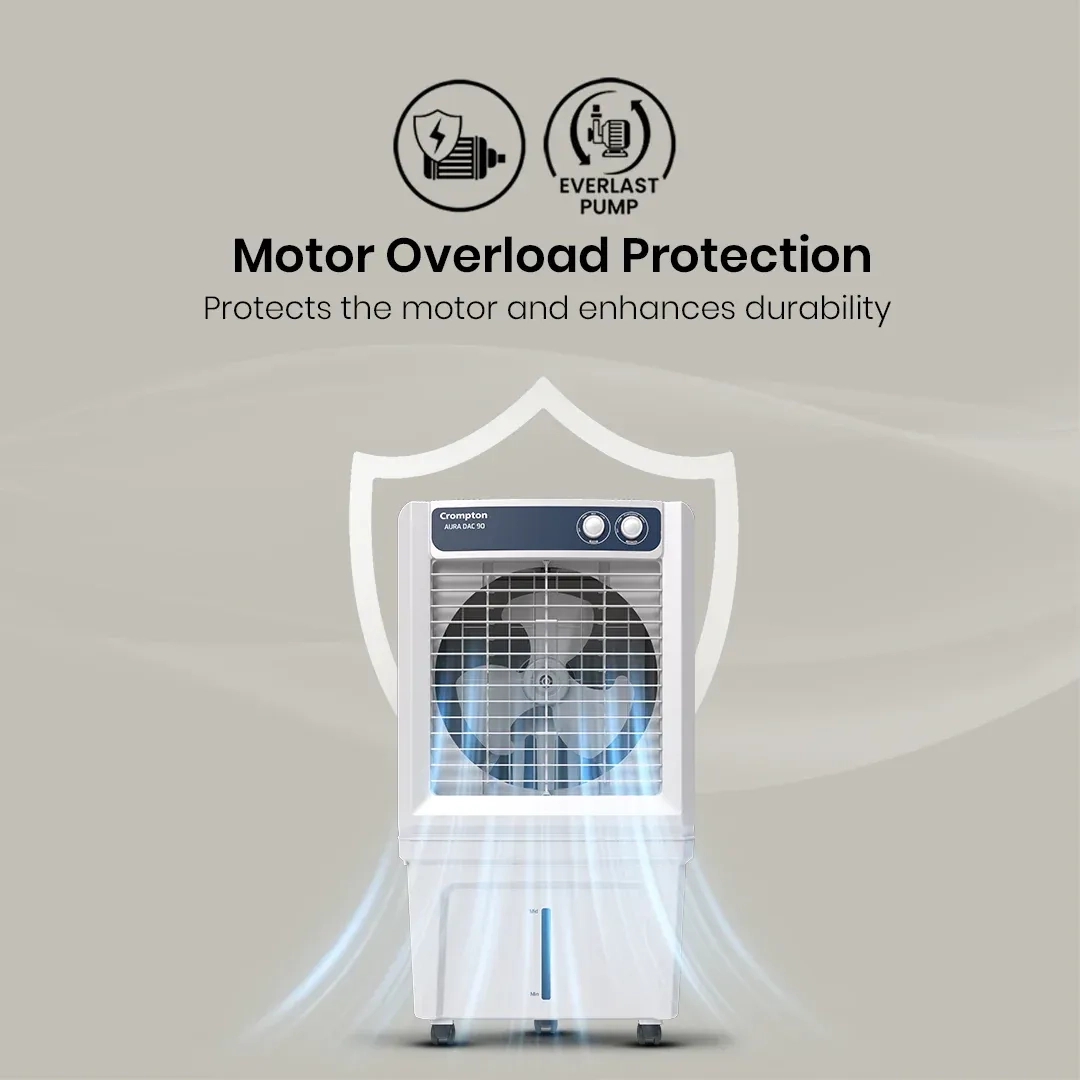 Crompton Aura Dac Air Cooler - 90-L by Crompton : Colours available: White, RoyalBlue 12 7