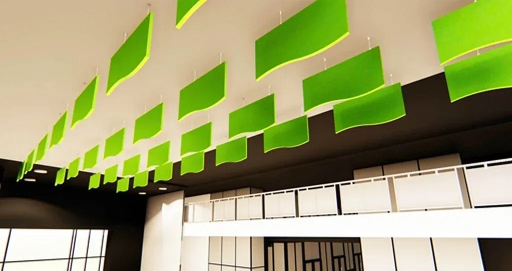 Anutone Soft Subtex Wave Nubby Shapes - Baffle Ceiling by Anutone : Colours available: LimeGreen