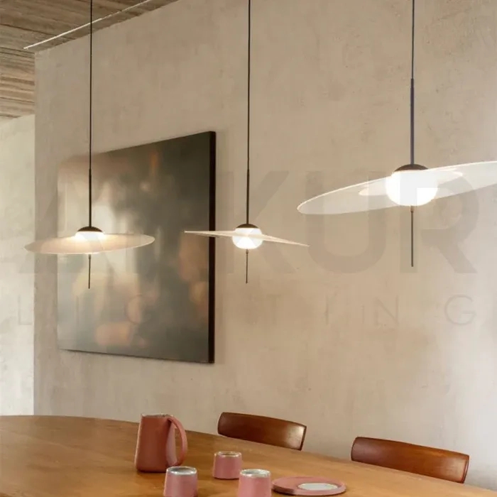 Ankur Solara LED Hanging Light Mid Century Modern Pendant Light by Ankur : Colours available: White 5 8