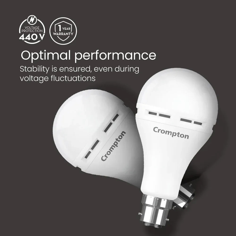 Crompton 9W B22 Backup LED Bulb by Crompton : Colours available: White 9 5