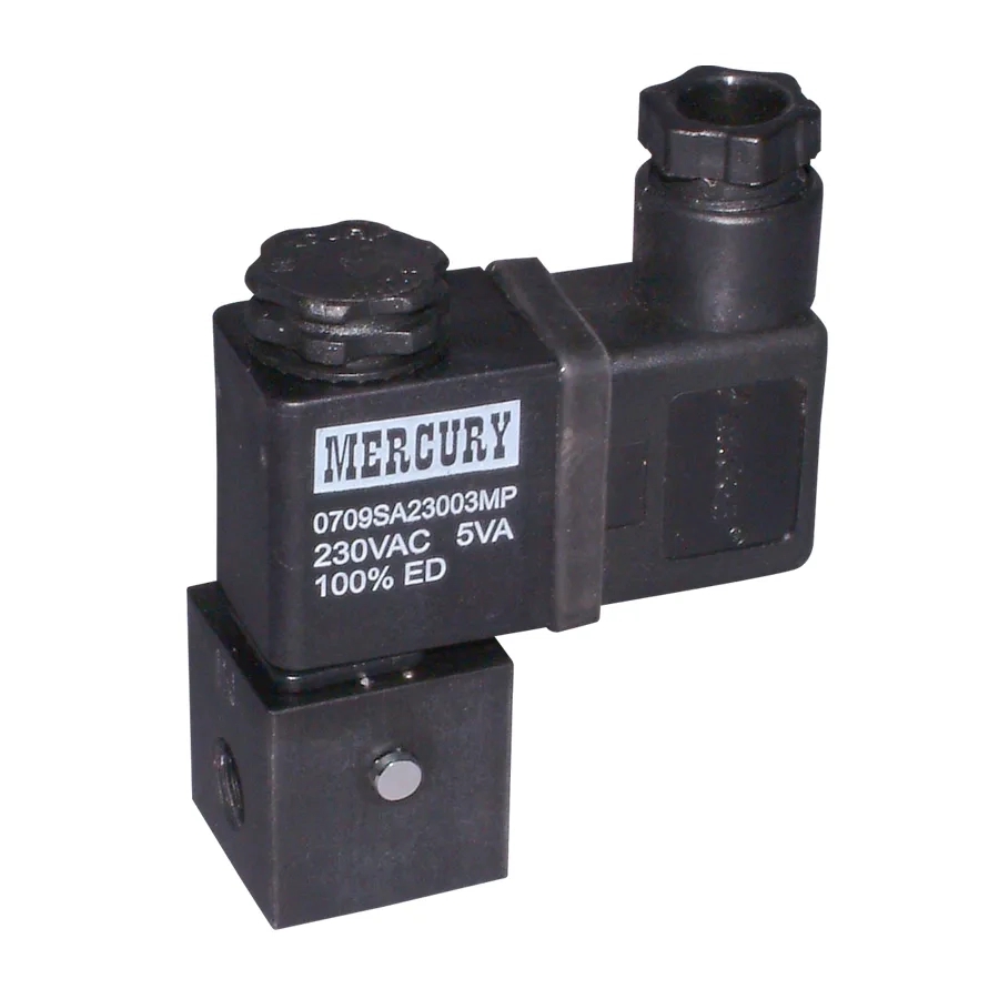Mercury Direct Acting Solenoid ‘ND’ Series – Mini Valves (Series M22) by Mercury Pneumatics : Colours available: Black