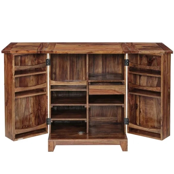 Natural Living Whirl Wooden Bar Cabinet (Tuscany) 2
