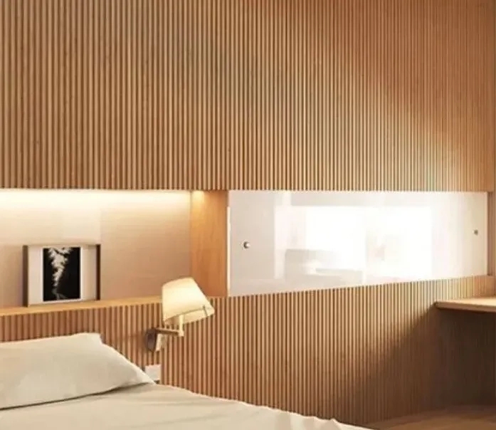 Ecohush Grove Luxury Fluted 3D Wooden Acoustic Panel by Ecohush : Colours available: SandyBrown