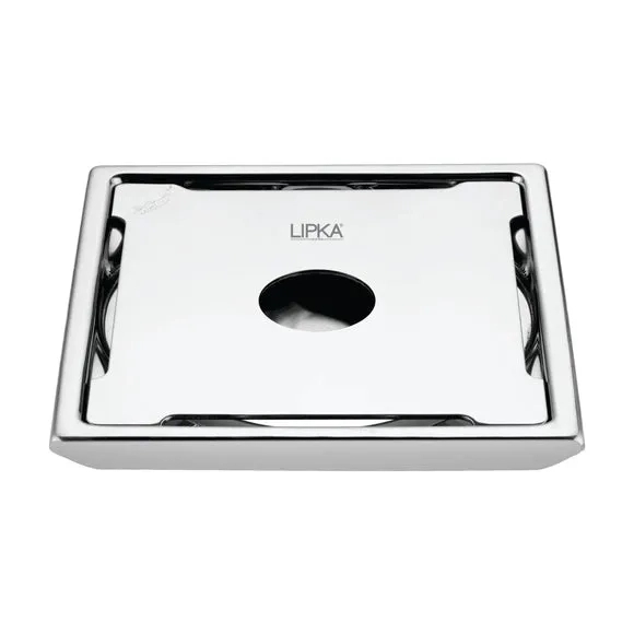 Lipka Beta Deluxe Square Floor Drain (6 x 6 Inches) with Hole