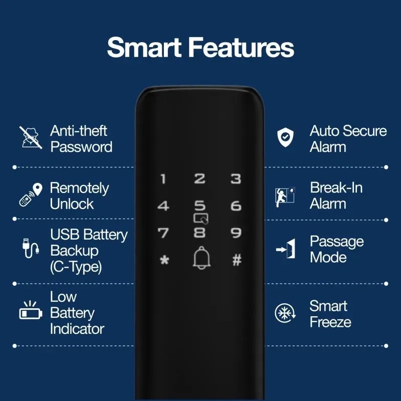 Ozone Smart Wi-Fi External Lock and Video Door Phone Combo by Ozone for Entrance : Colours available: Black 7 4