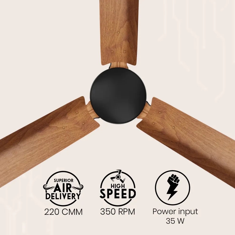 Crompton Energion Hyperjet smart BLDC Ceiling Fan - Dark Cherrywood by Crompton : Colours available: WoodyBrown 4 3