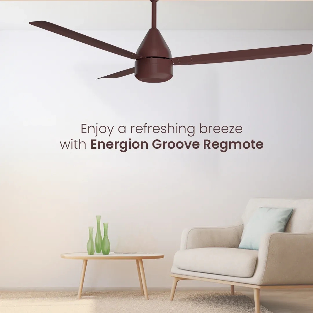 Crompton Energion Groove Regmote BLDC Ceiling Fan -  Brown by Crompton : Colours available: Brown 12 1