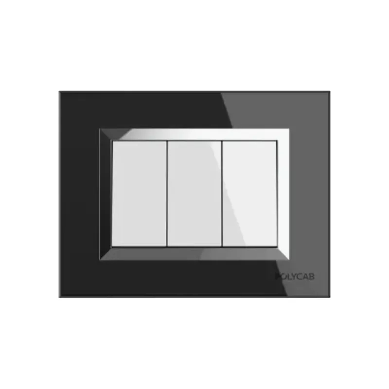 Polycab Valencia - 6M Glass Plates Levana (Black) by Polycab : Colours available: Black