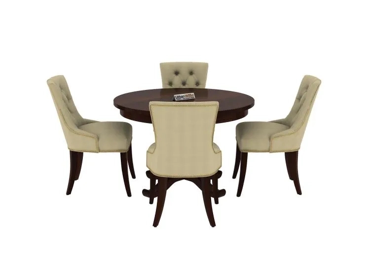 Urbanwood Knit 4-Seater Round Dining Table Set ( Walnut Finish ) 2