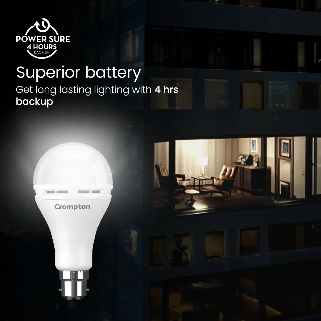 Crompton 9W B22 Backup LED Bulb by Crompton : Colours available: White 3 2