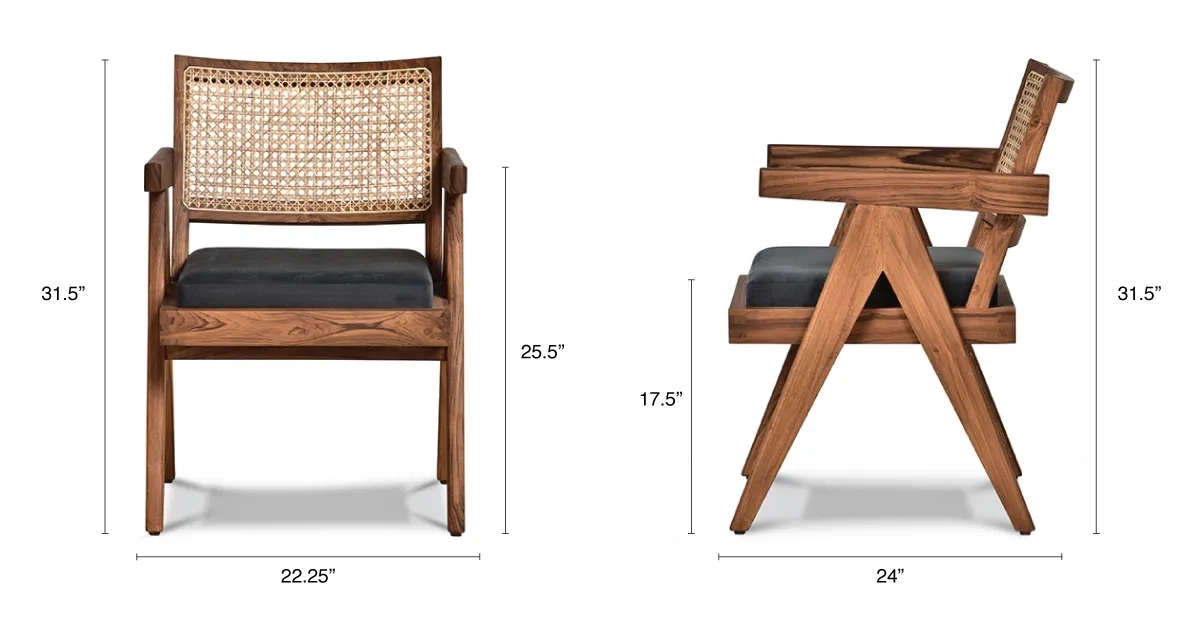 Lap and Dado Lyon Teak and Rattan Dining Chair 9