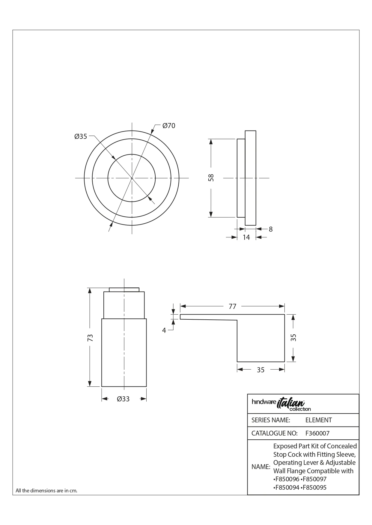 Concealed Stop Cock - F360007CP by Hindware : Colours available: Chrome 1 1
