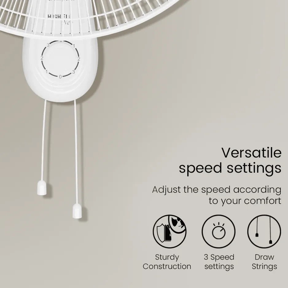Crompton Hiflo Neo Wall Mounted Fan - White by Crompton : Colours available: White 11 3