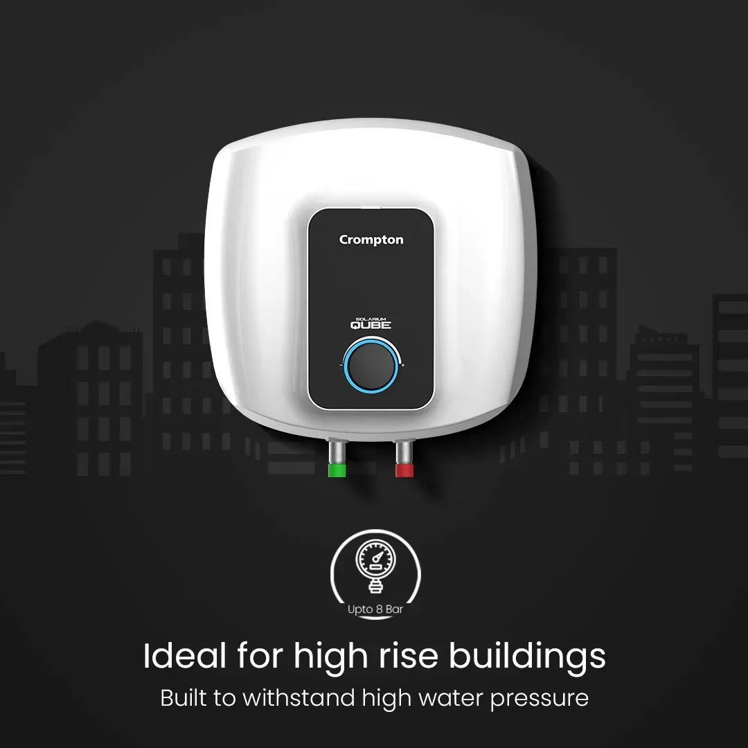 Crompton Solarium Qube, 2000W Storage Water Heater - 25-L by Crompton : Colours available: Black, White 5 2