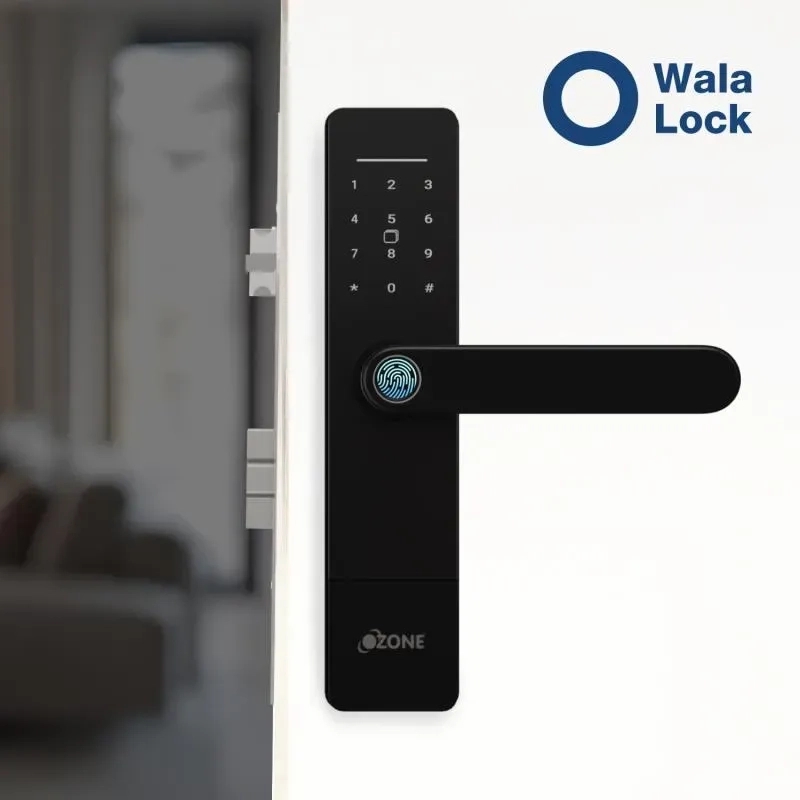 Ozone Smart Wi-Fi Lock for Wooden & Metal Doors, 4-Way Access, OzoLife App, Fingerprint, Password, RFID Card, 30-50 mm Door Thickness, Free Installation, 2 Years Warranty (Black) by Ozone : Colours available: Black 7 1