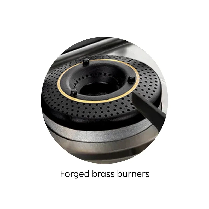 Glen Ultra Slim LPG Gas Stove 4 Burner|Toughened Glass Top|1 Jumbo, 3 Forged Brass Burners|360° Revolving Inlet Nozzle|Manual Ignition|5 Years Warranty On Glass, Valve And Burner|1047USBL 1