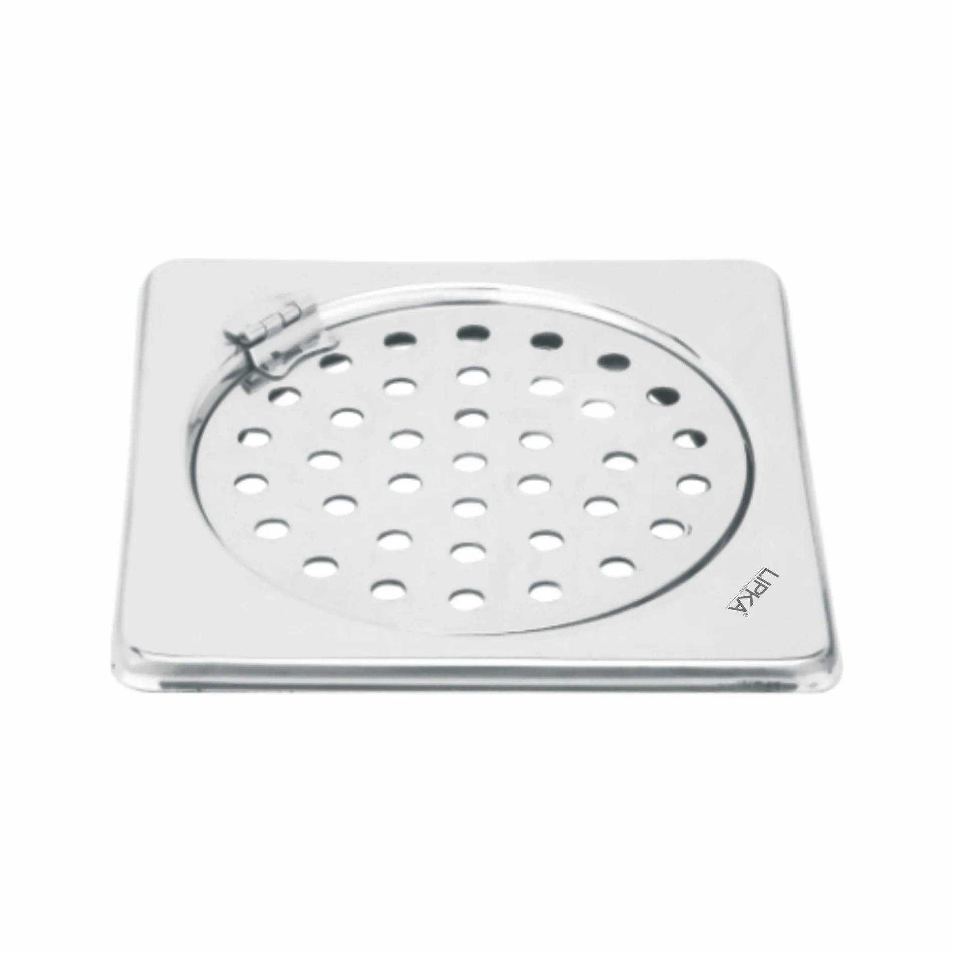 Lipka Eon Square Floor Drain with Plain Jali and Hinge (5 x 5 Inches)