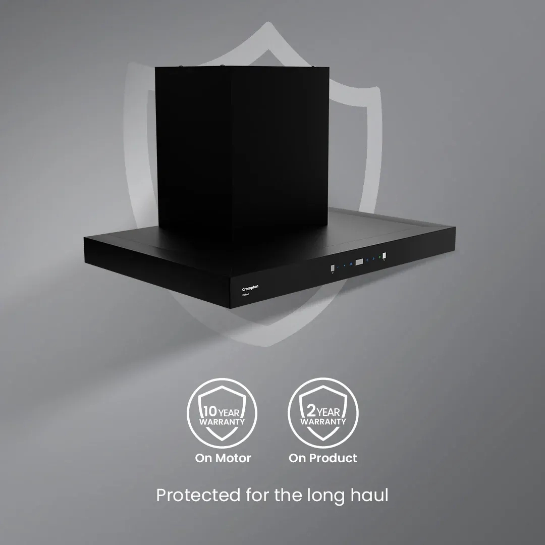 Crompton Eliteo Box Filterless Chimney 75cm by Crompton : Colours available: Black 14 5