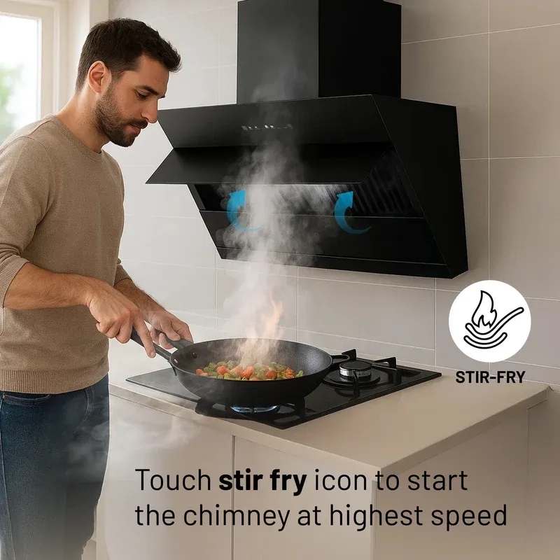 Glen Auto Clean Matt Glass Chimney Filter-less with Heat Sensor, BLDC Motor 1600 m³/h - 60/75/90cm (CH6073HSRMGAC) 3