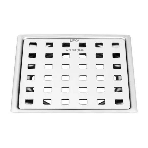 Lipka Red Exclusive Square Flat Cut Floor Drain (6 x 6 Inches)