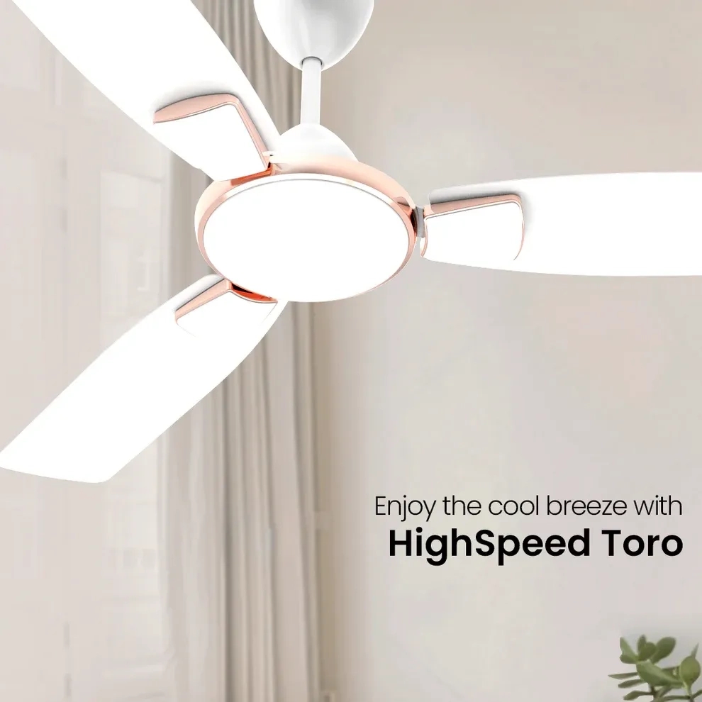 Crompton High Speed Toro | Star Rated Ceiling Fan - Sliver Magic White by Crompton : Colours available: White 2 1