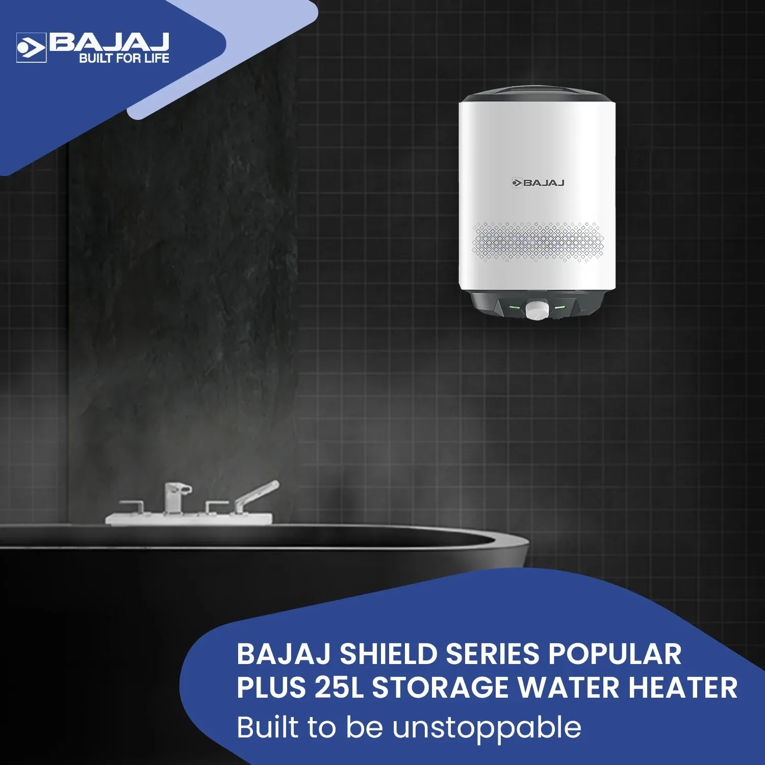 Bajaj Shield Series Popular Plus - Water Heater 25L by Bajaj : Colours available: White 6 1