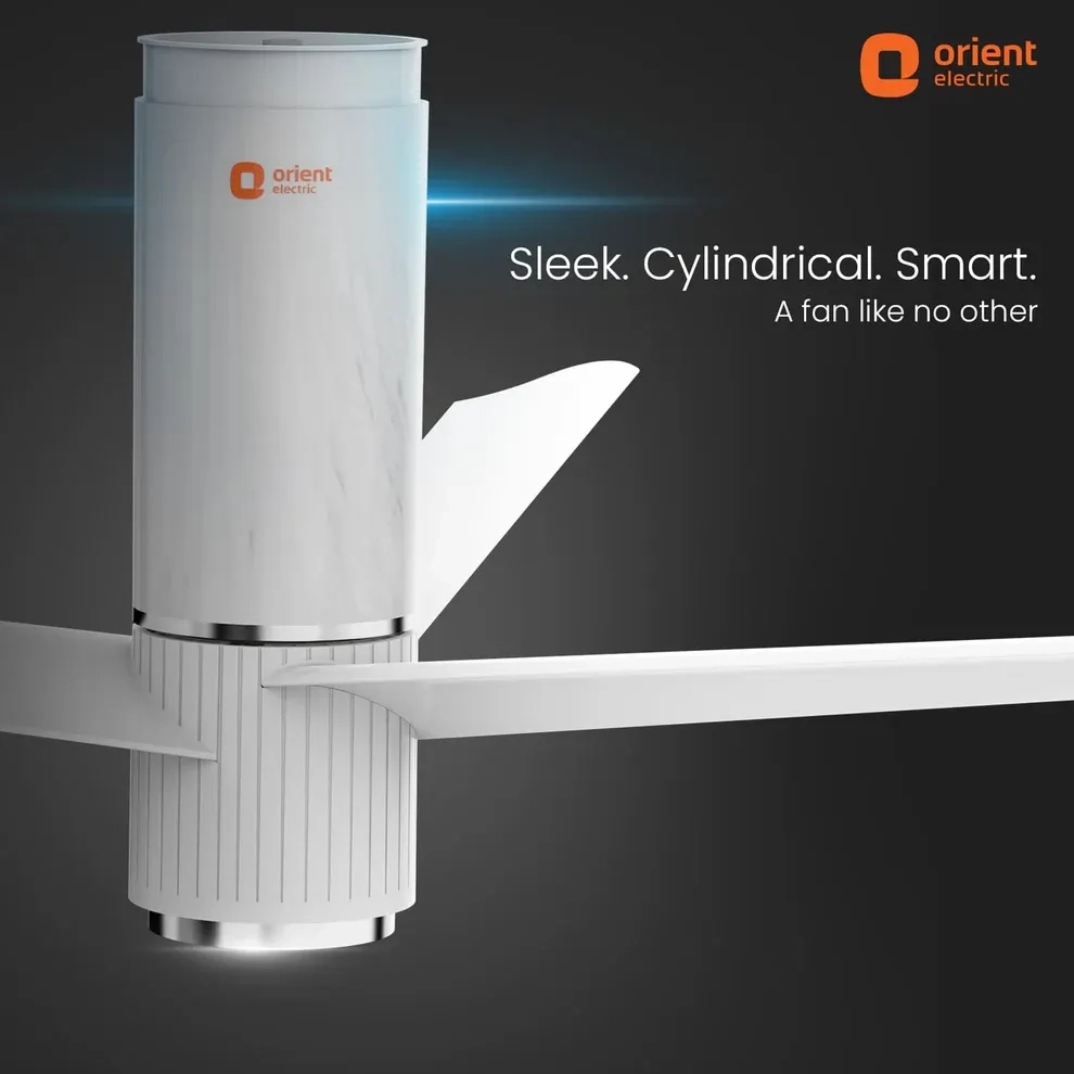 Orient Electric Aeroslim with IoT, Remote & 3CCT Underlight BLDC PRO Smart Ceiling Fan 1200mm White by Orient Electric : Colours available: White 1 2