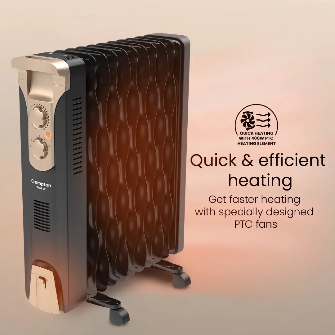 Crompton Insta Fervor 9 Fins 2400 W Oil Filled Room Heater by Crompton 6 2