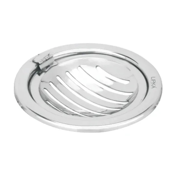 Lipka Eon Round Floor Drain with Classic Jali and Hinge (5 inches)