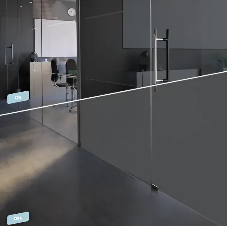 Saint-Gobain Priva-Lite® Switchable Glass by Saint-Gobain for Shops, Restaurant, Hotel, Office, Museum, Exhibition