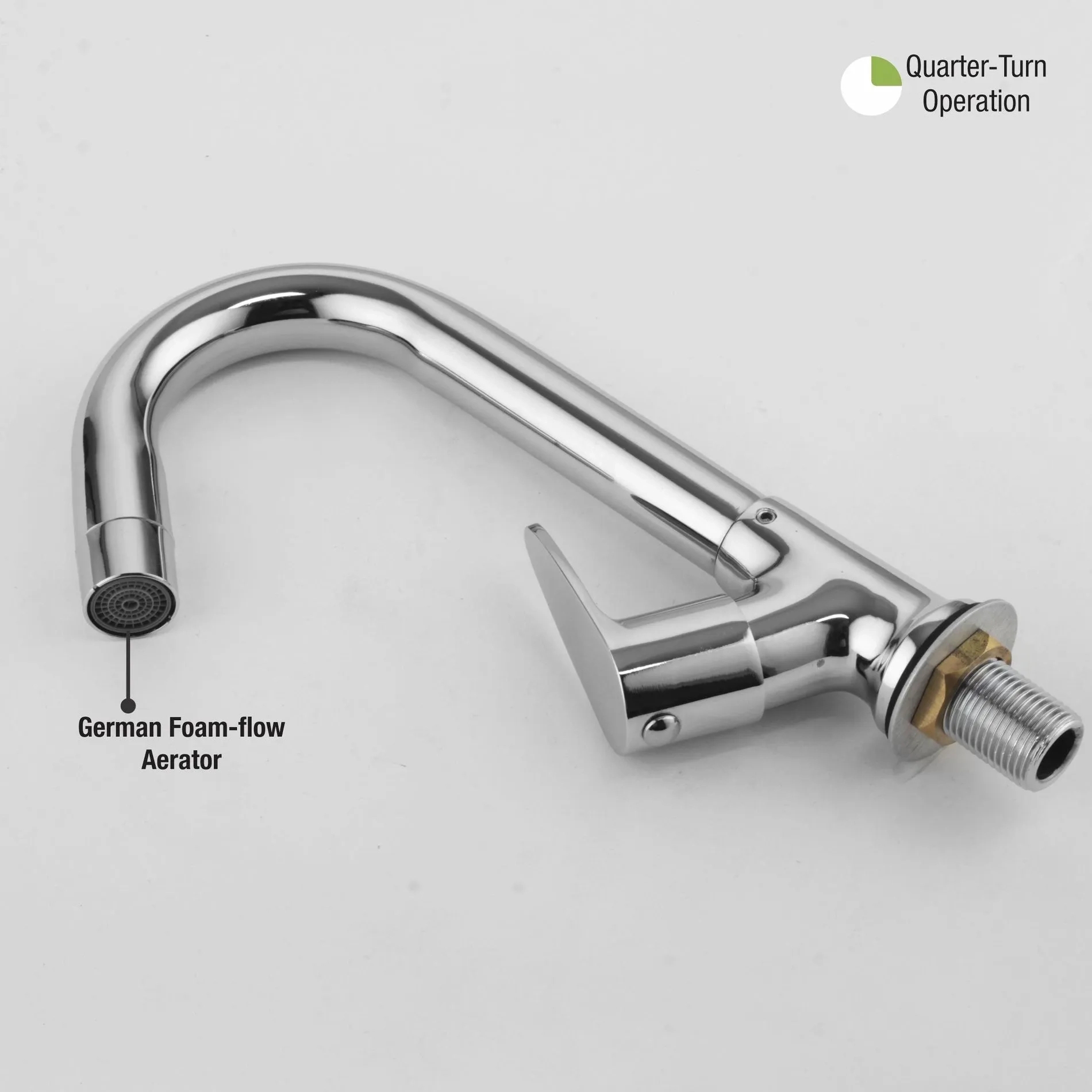 Lipka Lava Swan Neck with Swivel Spout (12 Inches) Brass Faucet 4