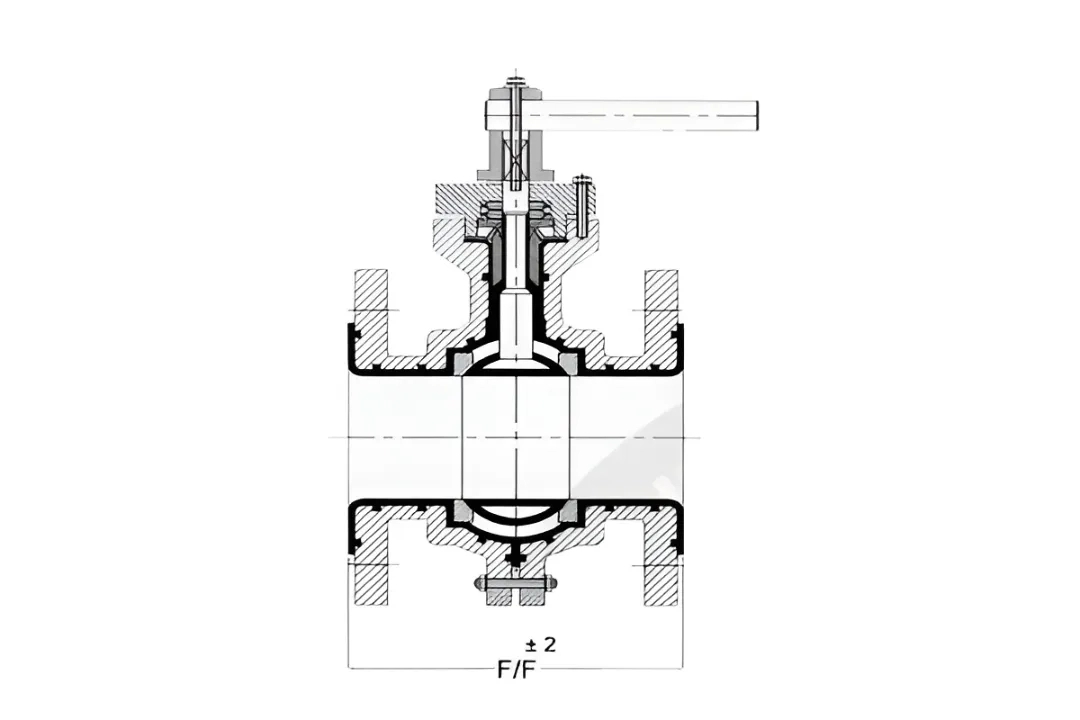 Rtef Polyvalves Lined Ball valve (2 pc design) by R -Tef Polyvalves : Colours available: DarkBlue 1 1