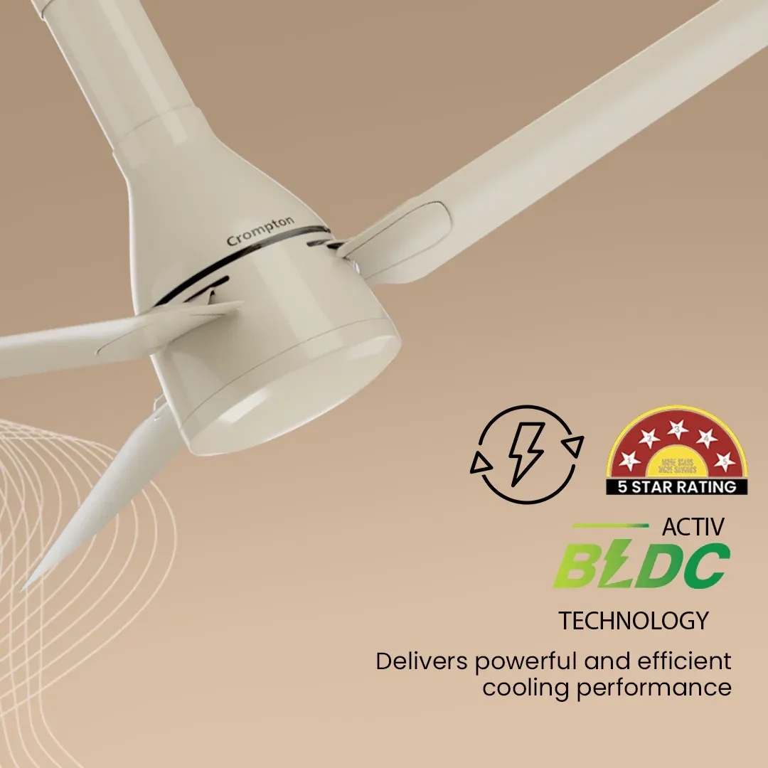 Crompton Energion Roverr BLDC Ceiling Fan - Champagne Gold by Crompton : Colours available: GoldDust 1 4