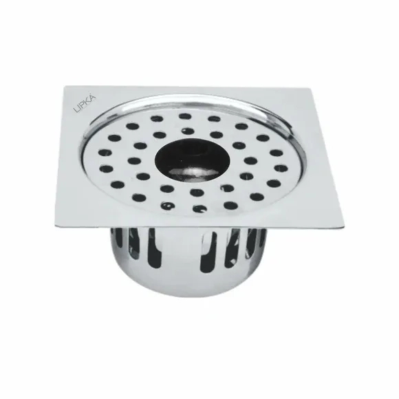 Lipka Square Flat Cut Floor Drain (6 x 6 Inches) with Cockroach Trap