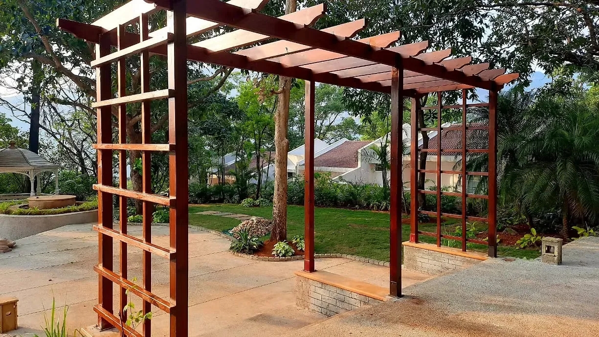 MagicFloor Wooden Pergola by Magic Floors for Backyard, Patio, Garden : Colours available: Brown