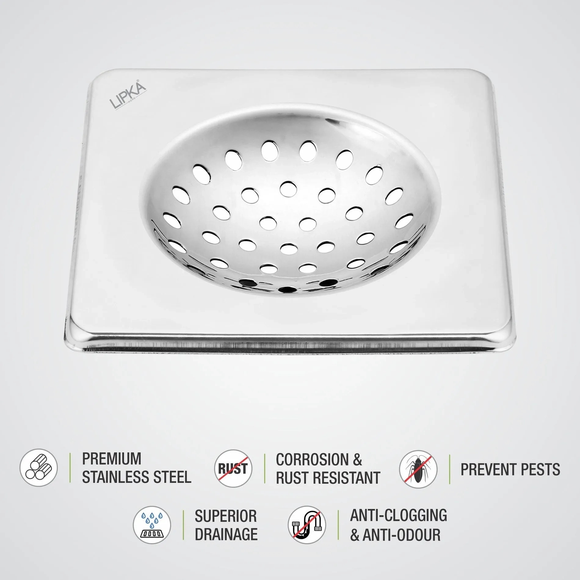 UNO Square Floor Drain (6 x 6 Inches) 2