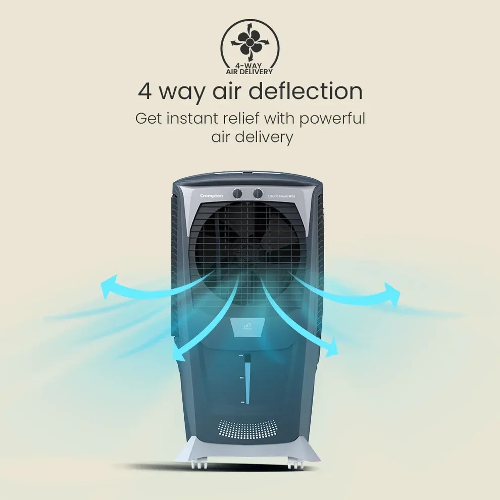 Crompton Ozone Classic W 55 Air Cooler by Crompton : Colours available: Grey, White 7 4