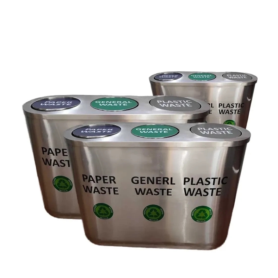 Shakti Stainless Steel Trio Bin by Steel Shakti : Colours available: Silver 1 1