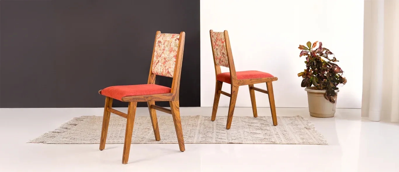 Alankaram Asandi - Teak Dining Chair, Full Upholstered, Sale by Alankaram : Colours available: Brown, PeachPuff 2 3