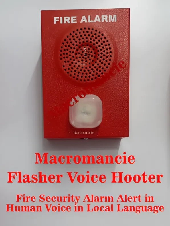 Macromancie Flasher Voice Hooter for Conventional / Addressable / Wireless Fire Alarm System with Voice Alert Sounder by Macromancie : Colours available: Red 2 2