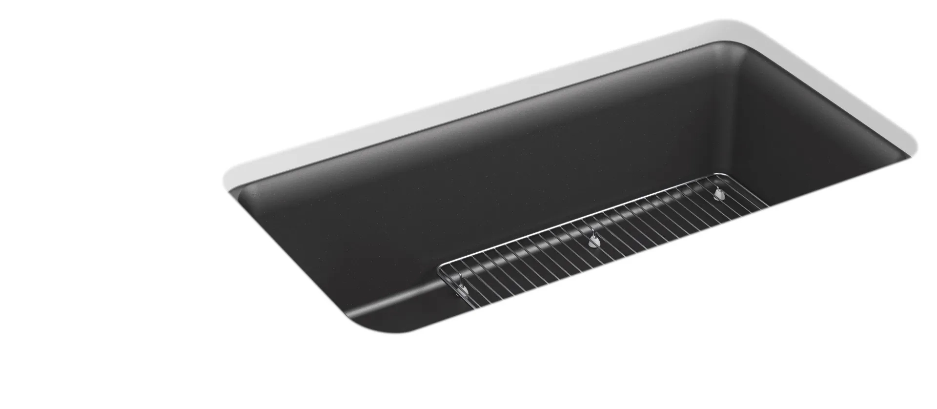 Kohler Cairn 85.1 cm Undermount Single-bowl Kitchen Sink by Kohler : Colours available: Black
