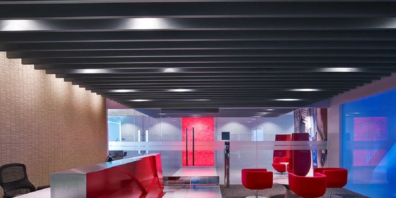 Hunter Douglas Baffles Sedes™ Straight - Aluminium baffle ceiling by Hunter Douglas for Exterior, Interior 1 1