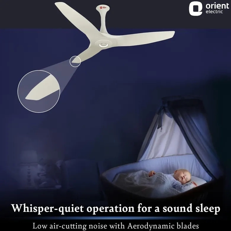 Orient Electric Aeroquiet Premium Silent Ceiling Fan 1230mm White by Orient Electric : Colours available: White 4 4